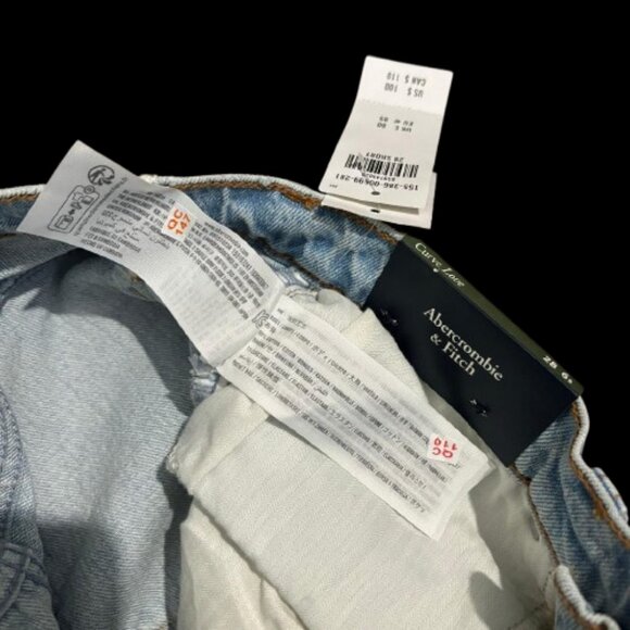 NWT Abercrombie & Fitch The 90"s Straight Mid Rise Curve Love Size 28 6 Short - Picture 15 of 16